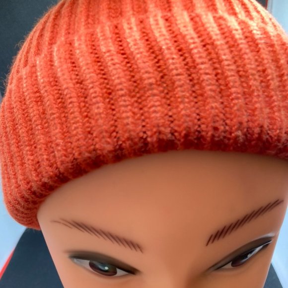 Orange Short Beanie Hat main image 6